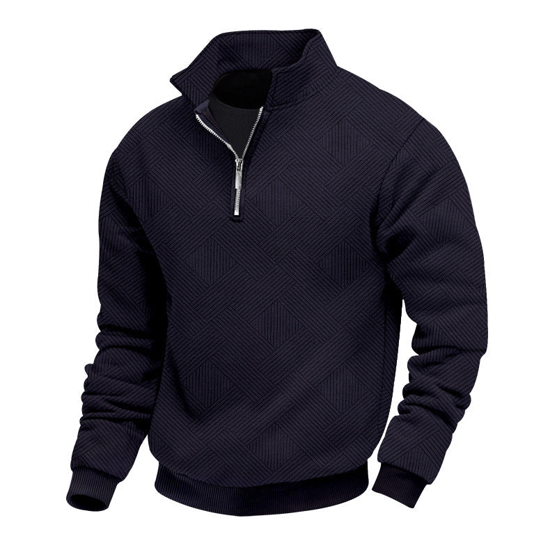 Herrenstrickpullover Mit Halbem Reißverschluss | Langarm