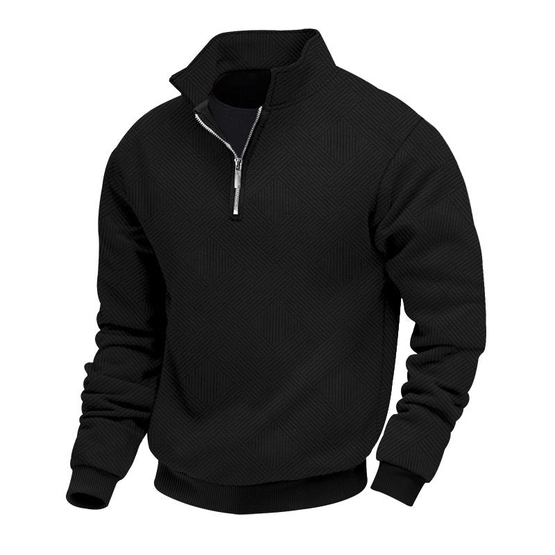 Herrenstrickpullover Mit Halbem Reißverschluss | Langarm