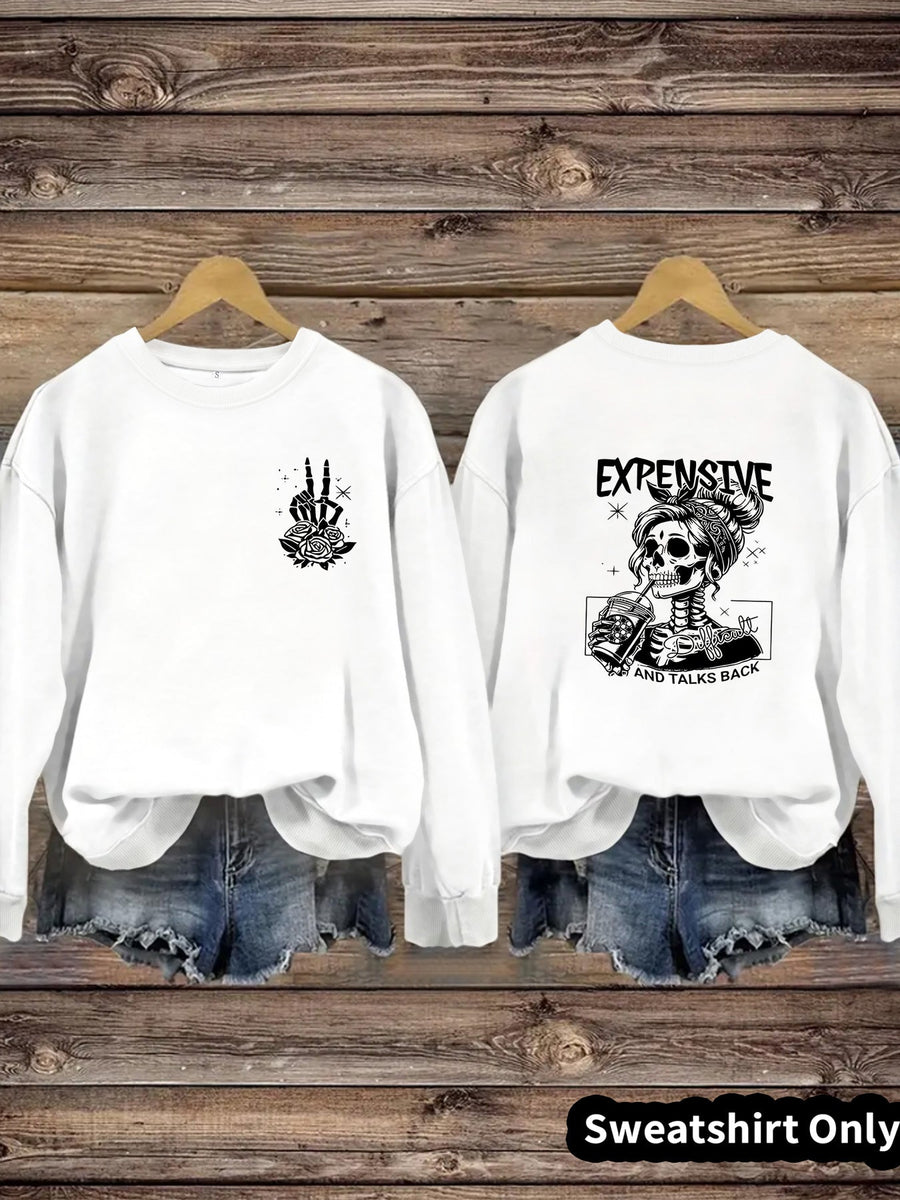 Damen Sweatshirt mit kreativem Motiv und lässigem Schnitt