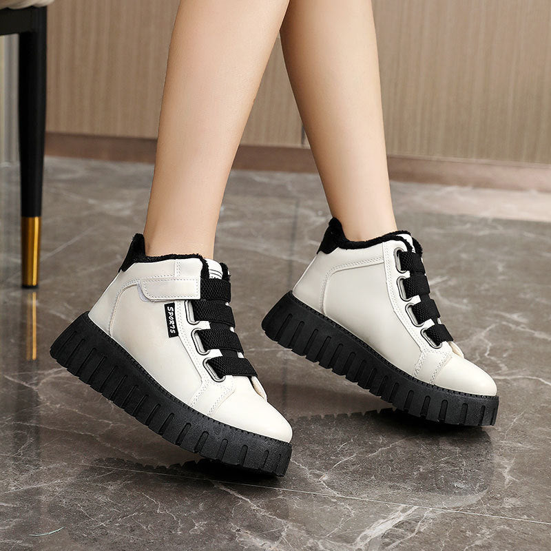 Damen High-Top Sneakers mit flauschigem Innenfutter und rutschfester Sohle