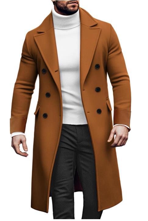 Herren eleganter Langmantel mit seitlichen Eingrifftaschen Aliams