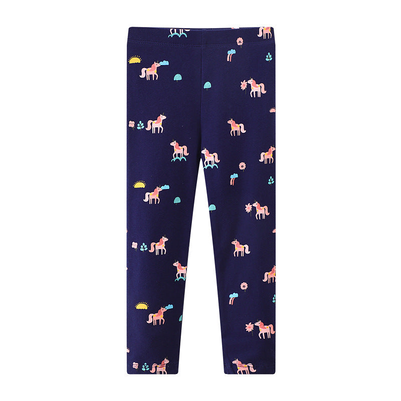 Mädchen Leggings mit buntem Einhorn-Design Drune