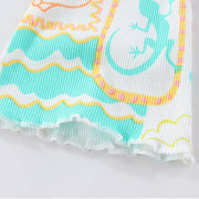 Mädchen Leggings mit buntem Strandmotiv Drune