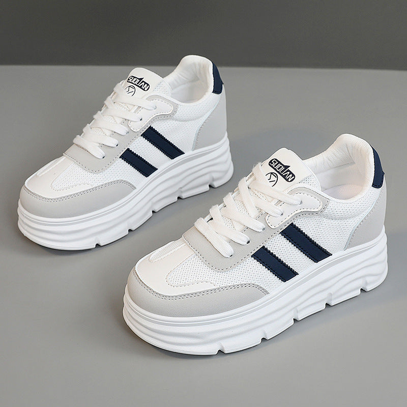 Damen Sportliche Plateau Sneakers mit atmungsaktivem Mesh-Obermaterial und dämpfender Laufsohle