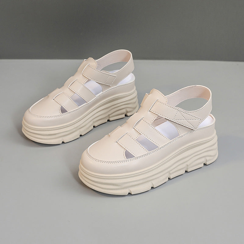 Damen Plattform-Sandalen mit verstellbarem Riemen und rutschfester Sohle