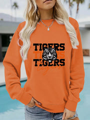 Damen Sweatshirt mit animalistischem Tiger-Design und lässigem Schnitt