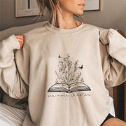 Damen Sweatshirt mit elegantem Blumendesign und inspirierendem Aufdruck
