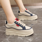 Damen Plattform Sneakers mit modischer Gummilaufsohle und atmungsaktivem Obermaterial
