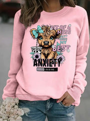 Damen Sweatshirt mit kreativem Hundedesign und inspirierendem Schriftzug