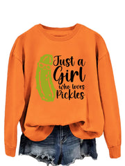 Damen Sweatshirt mit humorvollem Gurkenmotiv und lässigem Schnitt