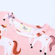 Mädchen Langarmkleid mit fröhlichem Einhorn-Design Drune