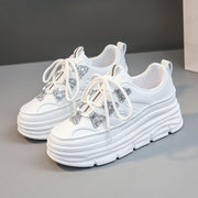 Damen Sportliche Chunky Sneakers mit Glitzer-Applikationen