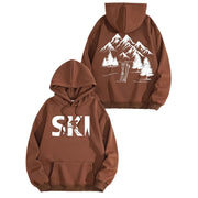 Damen Kapuzenpullover mit kunstvollem Ski-Design und gemütlicher Passform