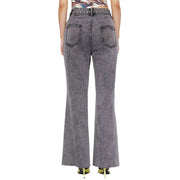 Damen Flared Jeans mit hohem Bund und detaillierten Nähten