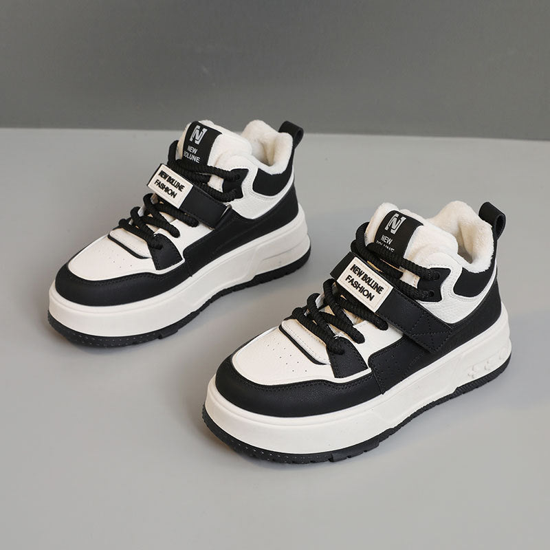 Damen Sportliche High-Top Sneakers mit kuscheligem Innenfutter und sicherem Schnallenverschluss