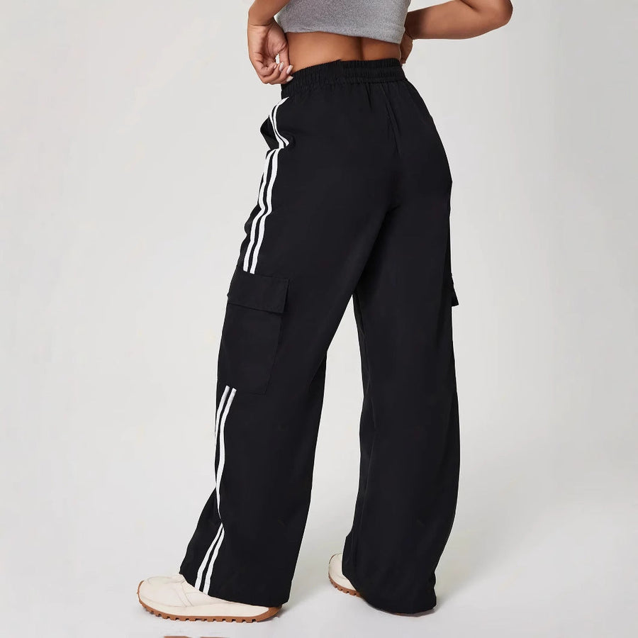 Damen Cargo-Hose mit seitlichen Taschen und elastischem Bund