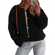 Damen Kuschelige Fleecejacke mit Knopfdetail und Oversized-Schnitt