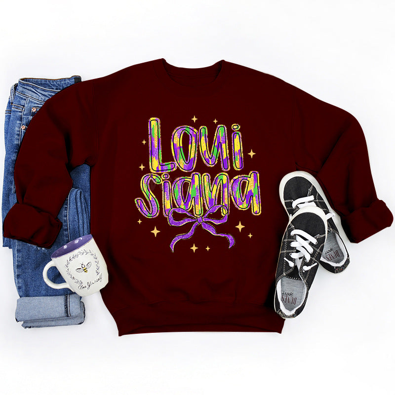 Damen Sweatshirt mit kreativem Schriftzug und weichem Innenfutter