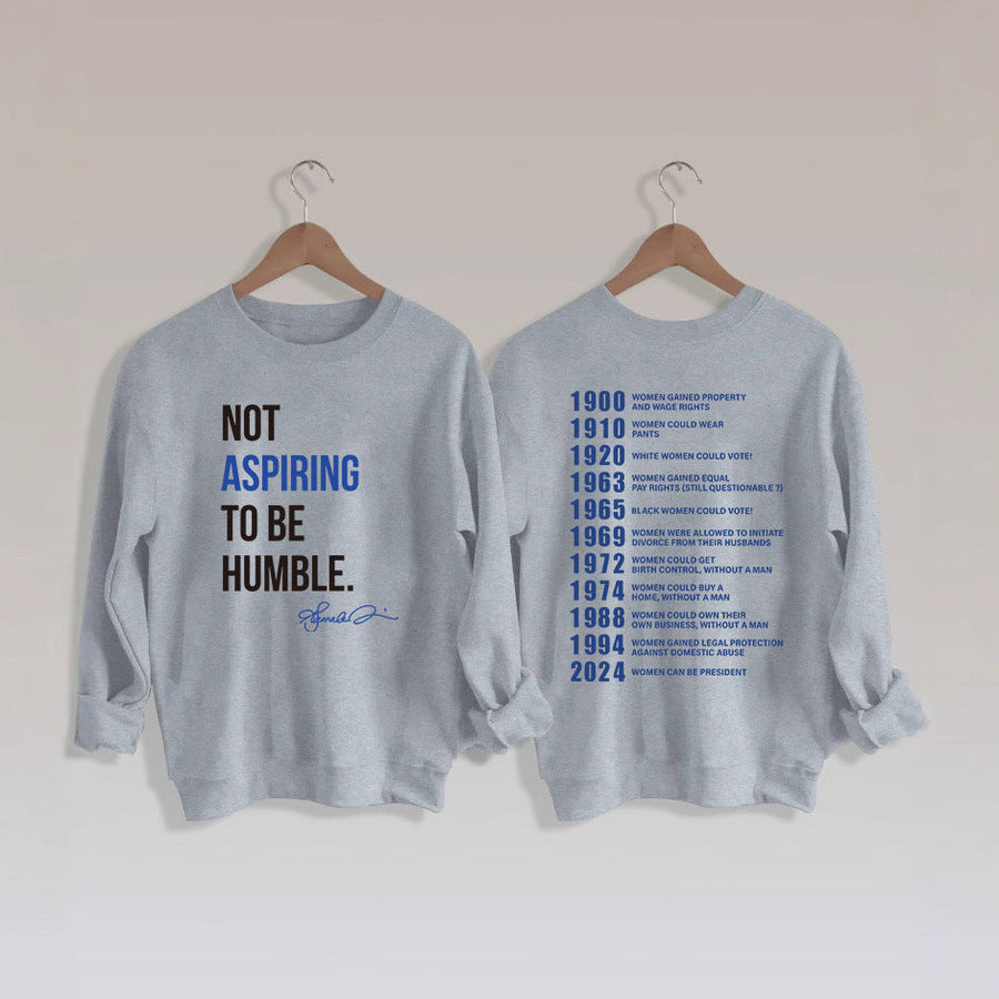 Damen Sweatshirt mit inspirierendem Schriftzug und historischem Motiv