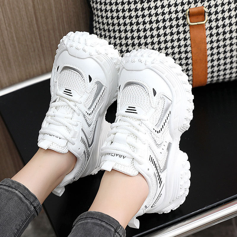 Damen sportliche Sneakers mit dämpfendem Komfort und atmungsaktiver Netzstruktur