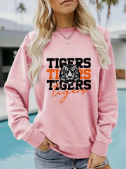 Damen Sweatshirt mit animalistischem Tiger-Design und lässigem Schnitt