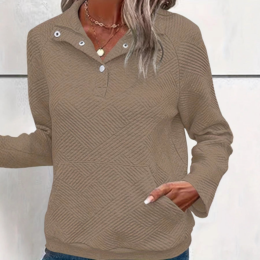 Damen Stepppullover mit durchgehendem Reißverschluss und praktischen Taschen