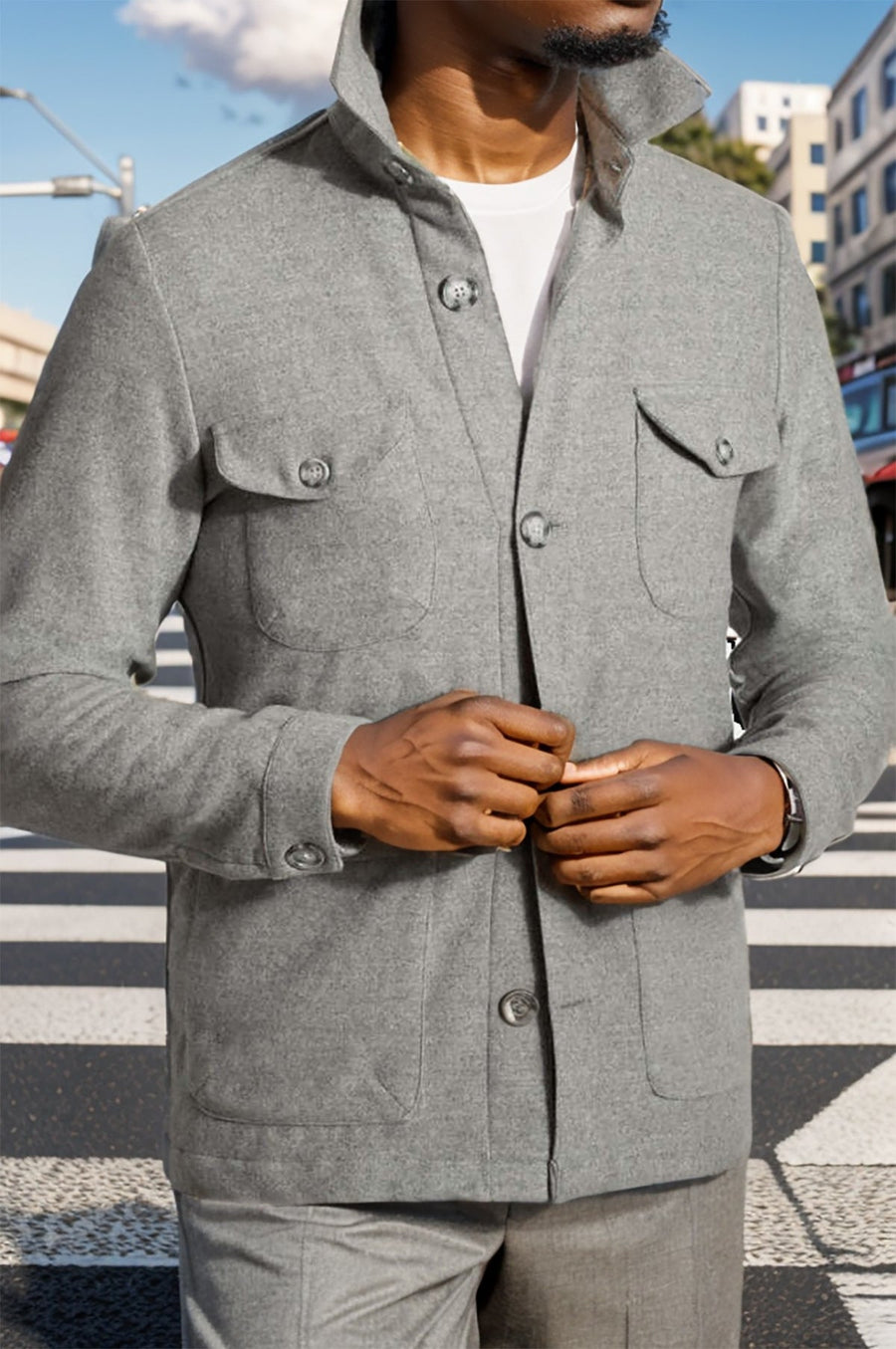 Herren Herbstjacke mit praktischen Taschen Aliams
