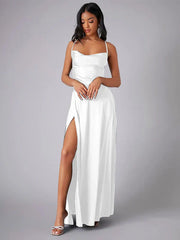 Damen-Maxi-Slipkleid mit gekreuzten Trägern