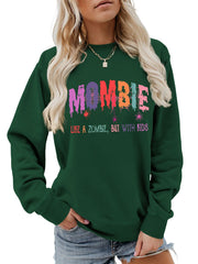 Damen Sweatshirt mit kreativem Zombie-Motiv