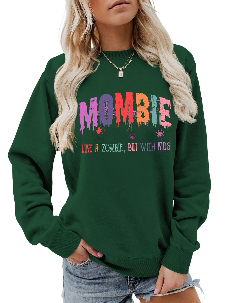 Damen Sweatshirt mit kreativem Zombie-Motiv