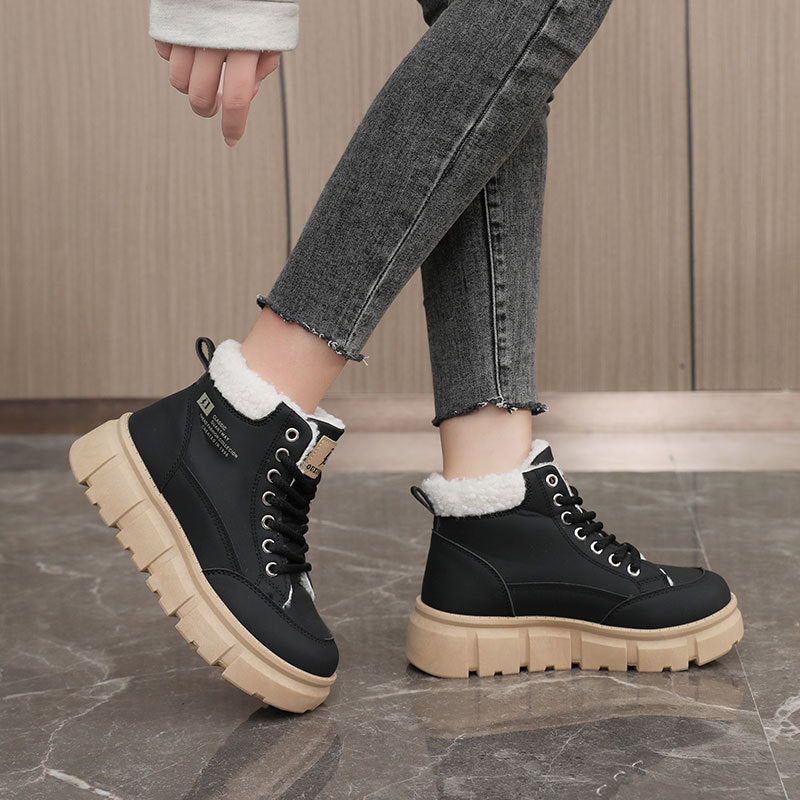Damen High-Top Winterstiefel mit isolierendem Kunstfellfutter und rutschfester Sohle