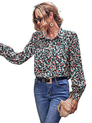 Damen Bluse mit floralem Druck und modischem Puffärmel