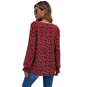 Damen Bluse mit Rüschendetails und floralem Muster