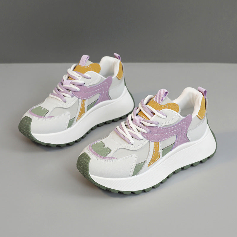 Damen Sportliche Plateau-Sneaker mit trendiger Farbgebung und dämpfender Sohle