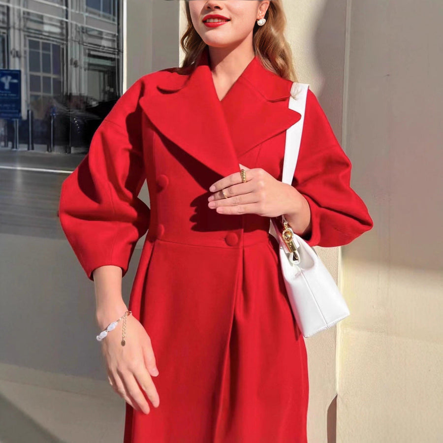 Damen Eleganter Trenchcoat mit tailliertem Schnitt und seitlichem Schlitz