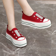 Damen trendige Slip-On Sneakers mit Glitzer-Applikationen