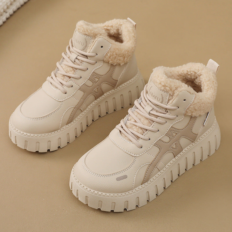 Damen High-Top Sneakers mit flauschigem Innenfutter