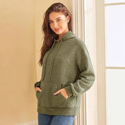 Damen Kapuzenpullover mit floralen Prägungen und großzügiger Passform