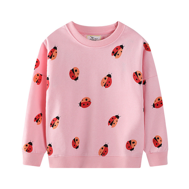 Mädchen Sweatshirt mit fröhlichem Marienkäfer-Motiv Drune