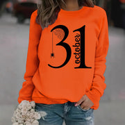 Damen Sweatshirt mit kreativem Halloween-Motiv und bequemer Passform