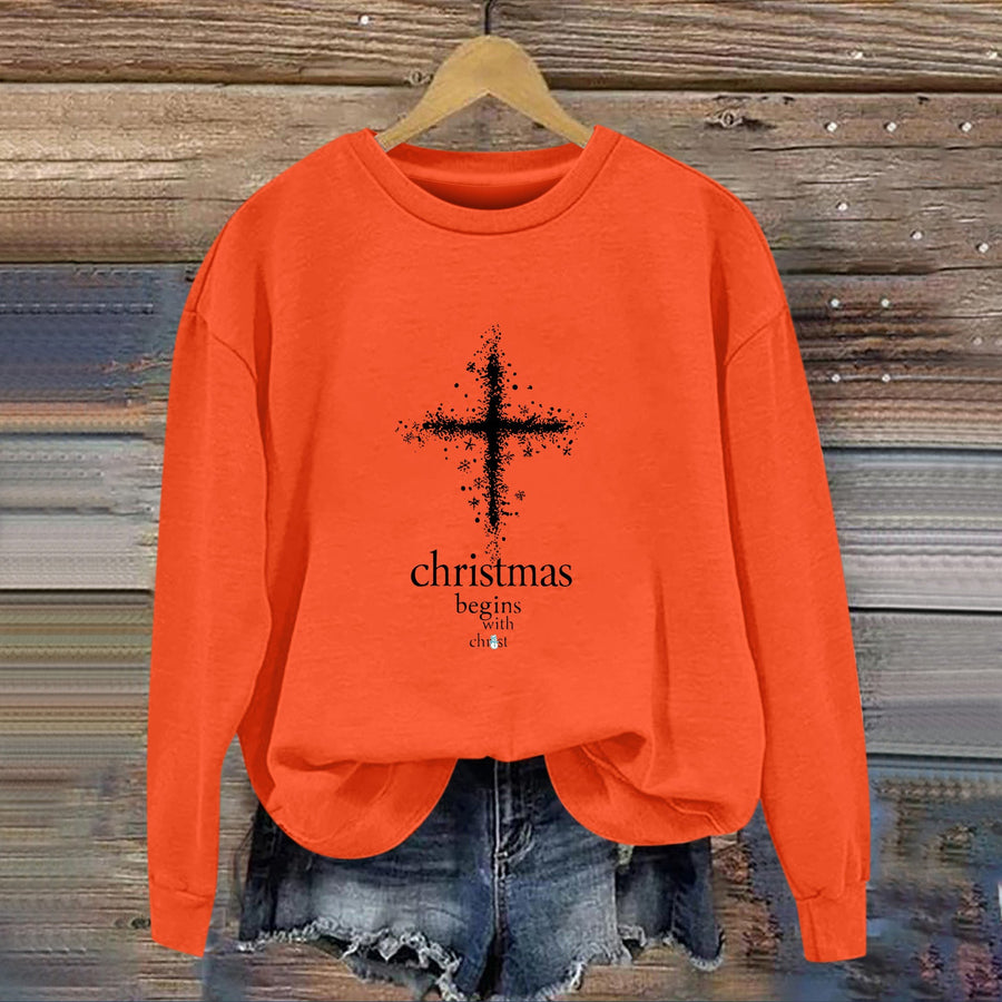 Damen Sweatshirt mit christlichem Motiv und weichem Innenfutter