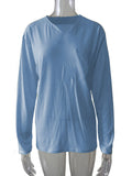 Blau - ohne Tasche, Langarm