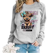 Damen Sweatshirt mit kreativem Hundedesign und inspirierendem Schriftzug