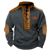 Herren vielseitiger Baumwollpullover mit strukturiertem Kragen Aliams