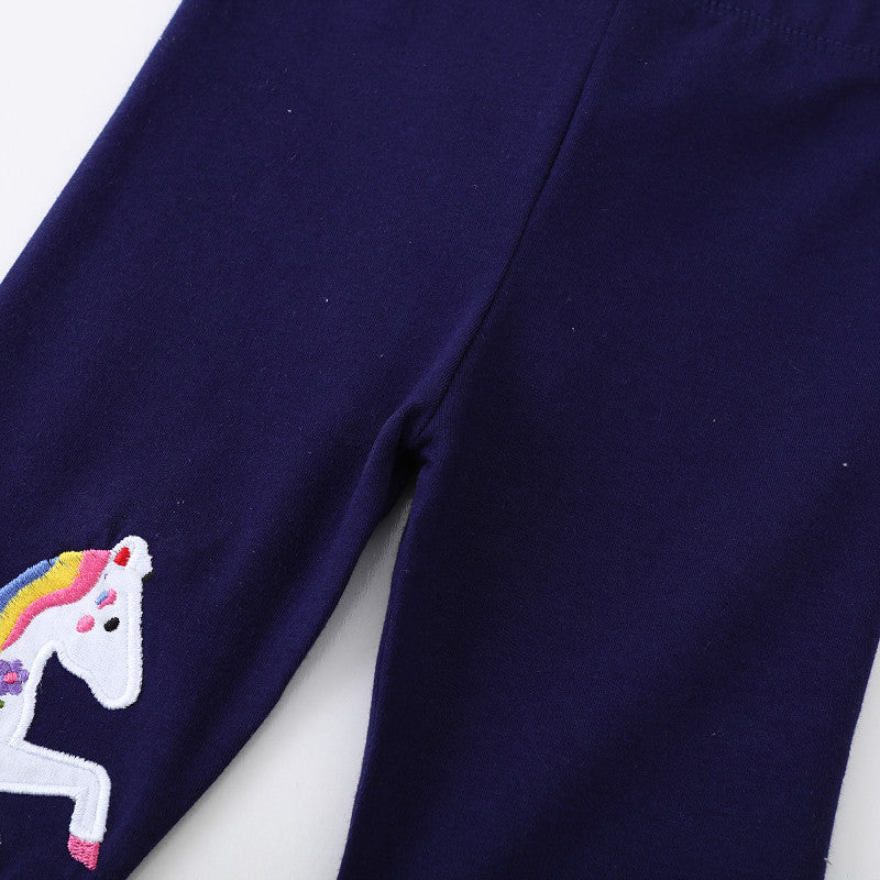 Mädchen Leggings mit bunten Einhorn-Applikationen Drune
