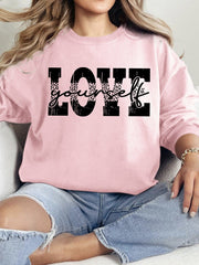 Damen Sweatshirt mit kreativem LOVE-Schriftzug und lässiger Passform