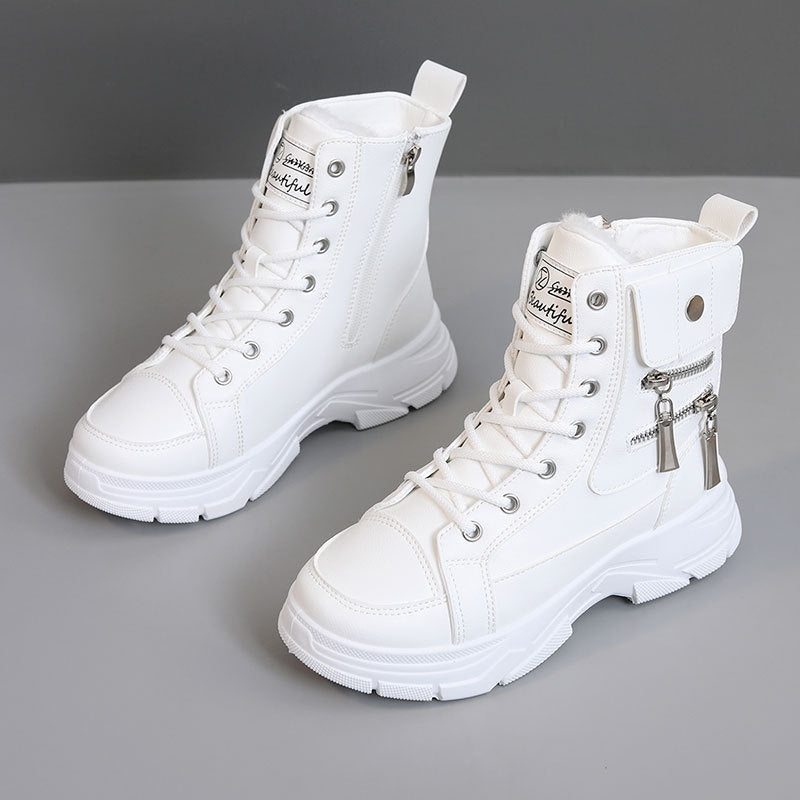 Damen High-Top Winterstiefel mit modischem Reißverschluss und dämpfender Sohle