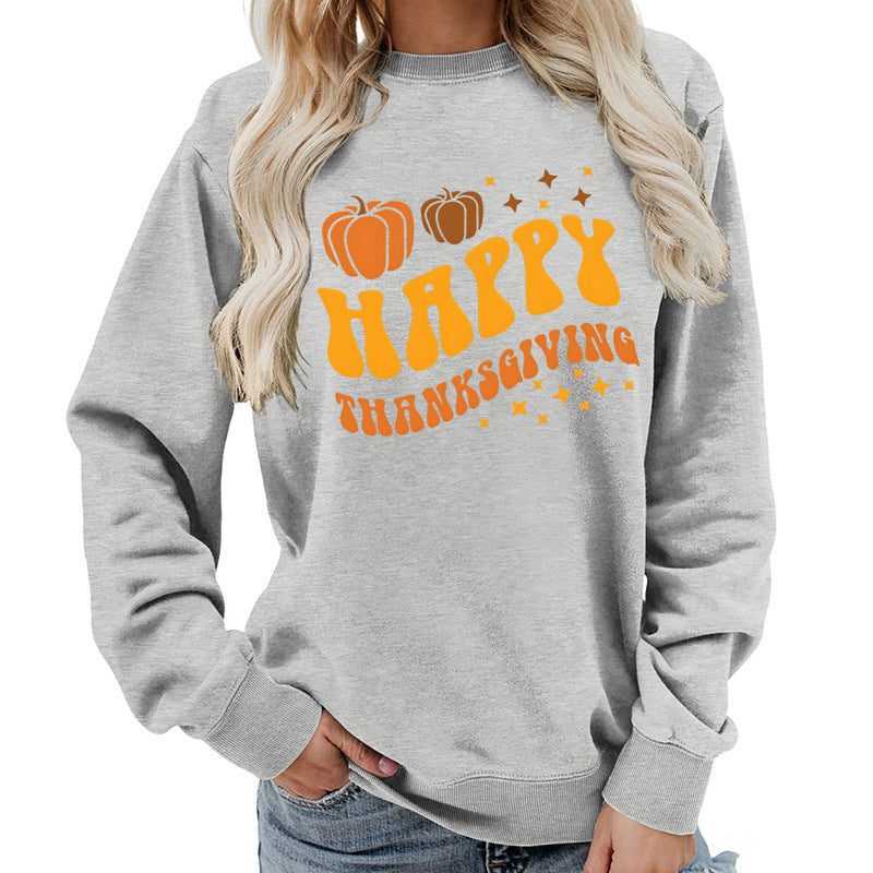 Damen Sweater mit festlichem Pumpkin-Motiv und gemütlicher Passform