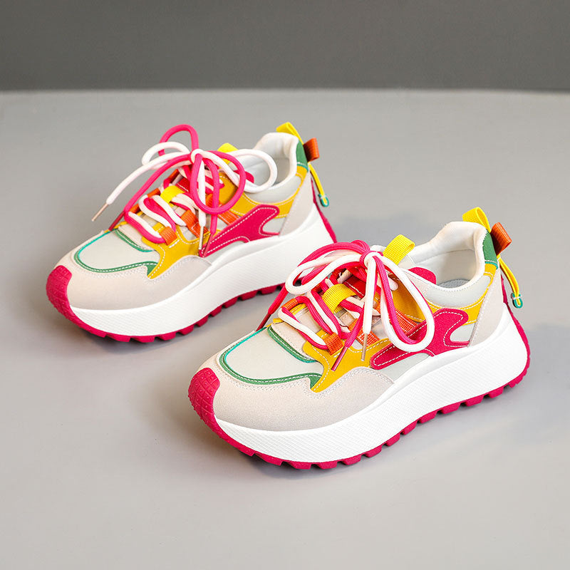 Damen Sportliche Sneakers mit buntem Design und rutschfester Sohle