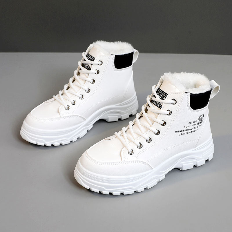 Damen Winterliche High-Top Stiefel mit warmem Fleece-Futter und rutschfester Sohle